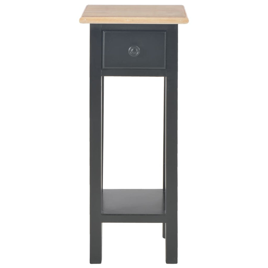 Bijzettafel 27x27x65,5 cm hout Bruin en zwart