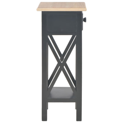 Bijzettafel 27x27x65,5 cm hout Bruin en zwart