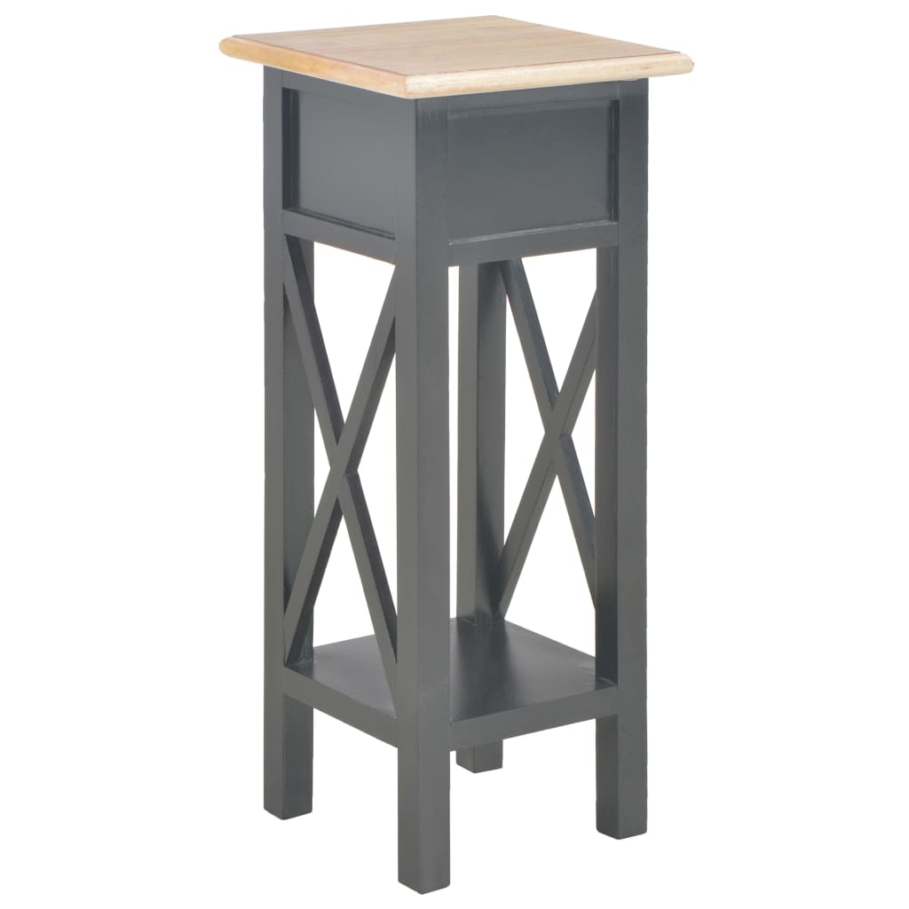 Bijzettafel 27x27x65,5 cm hout Bruin en zwart