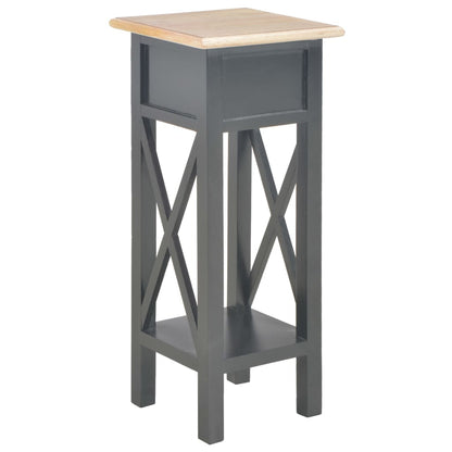 Bijzettafel 27x27x65,5 cm hout Bruin en zwart