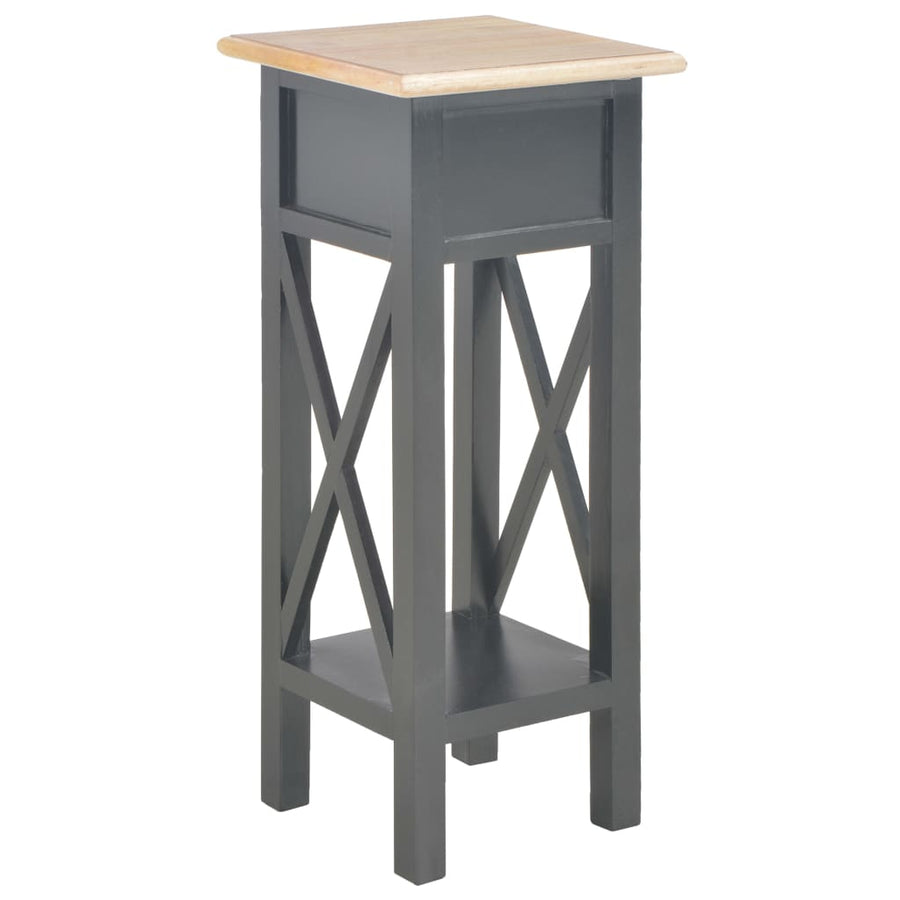 Bijzettafel 27x27x65,5 cm hout Bruin en zwart