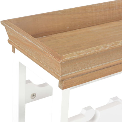 Wijnkast 70X22,5X70,5 Cm Mdf Bruin en wit