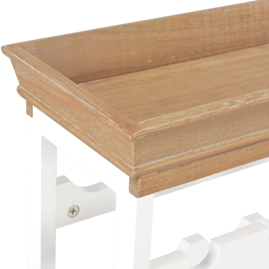 Wijnkast 70X22,5X70,5 Cm Mdf Bruin en wit
