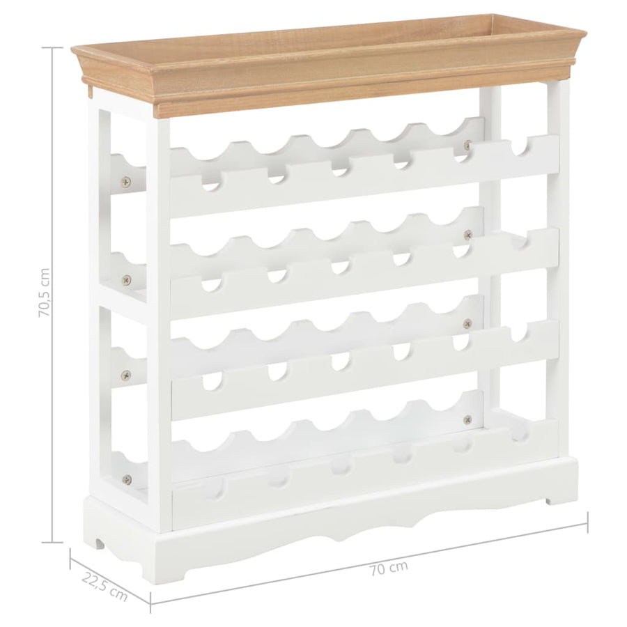 Wijnkast 70X22,5X70,5 Cm Mdf Bruin en wit