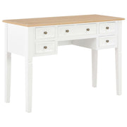 Schrijftafel 109,5x45x77,5 cm grenenhout bruin wit