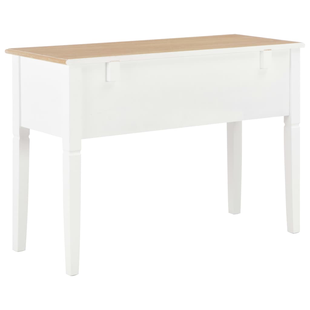 Schrijftafel 109,5X45X77,5 Cm Hout Bruin en wit