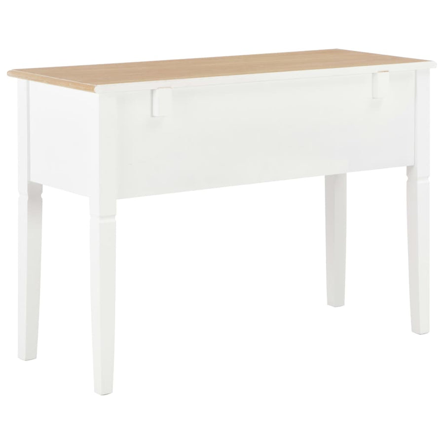 Schrijftafel 109,5X45X77,5 Cm Hout Bruin en wit