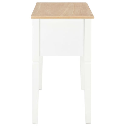 Schrijftafel 109,5X45X77,5 Cm Hout Bruin en wit