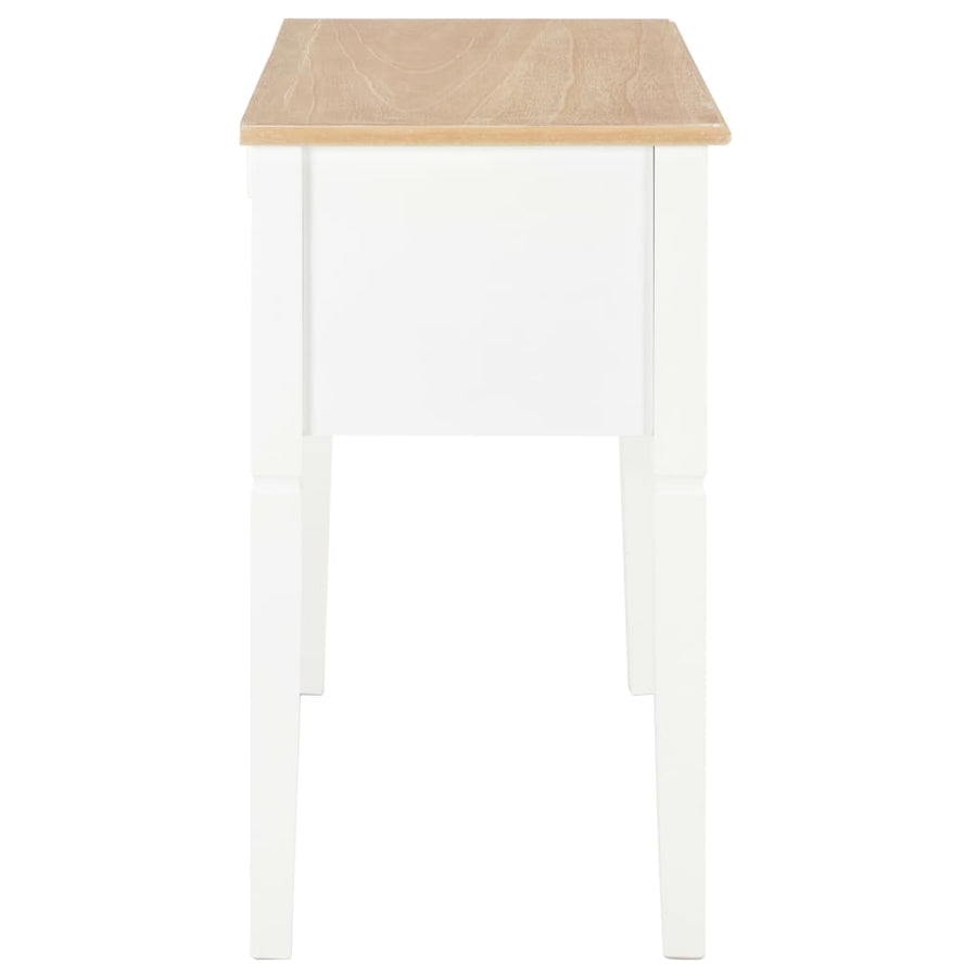 Schrijftafel 109,5X45X77,5 Cm Hout Bruin en wit