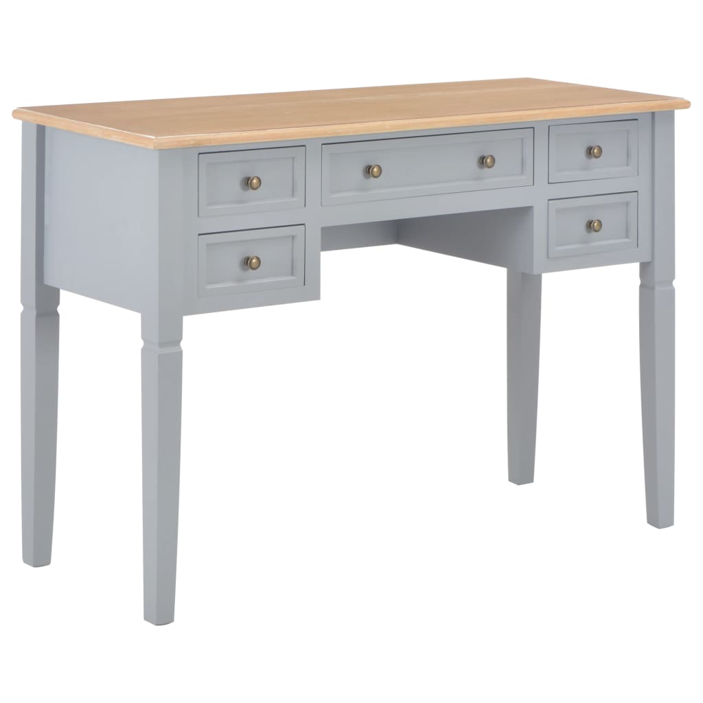 Schrijftafel 109,5X45X77,5 Cm Hout Grijs Bruin en grijs
