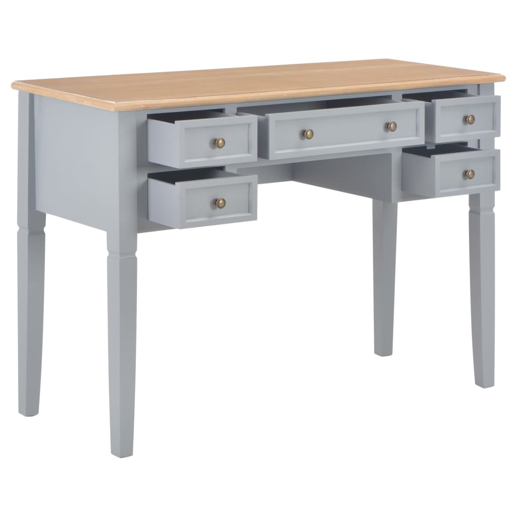 Schrijftafel 109,5X45X77,5 Cm Hout Grijs Bruin en grijs