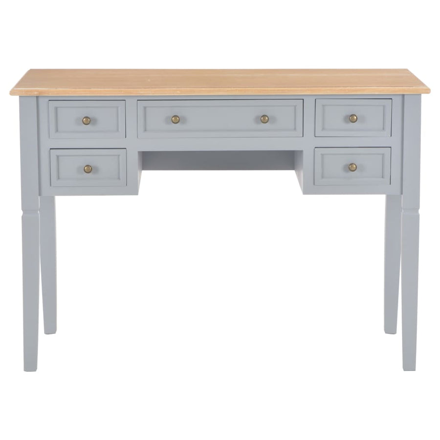 Schrijftafel 109,5X45X77,5 Cm Hout Grijs Bruin en grijs