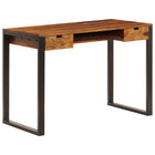 Bureau 110x55x78 cm massief acaciahout staal