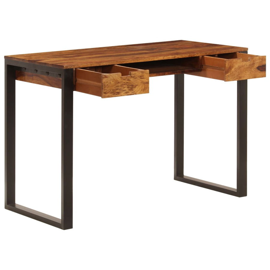 Bureau 110X55X78 Cm Massief Acaciahout En Staal