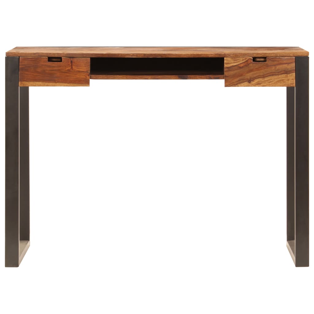 Bureau 110X55X78 Cm Massief Acaciahout En Staal