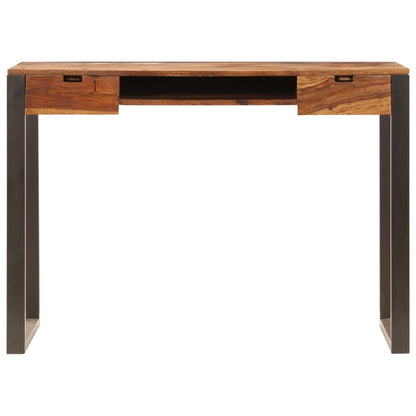 Bureau 110X55X78 Cm Massief Acaciahout En Staal