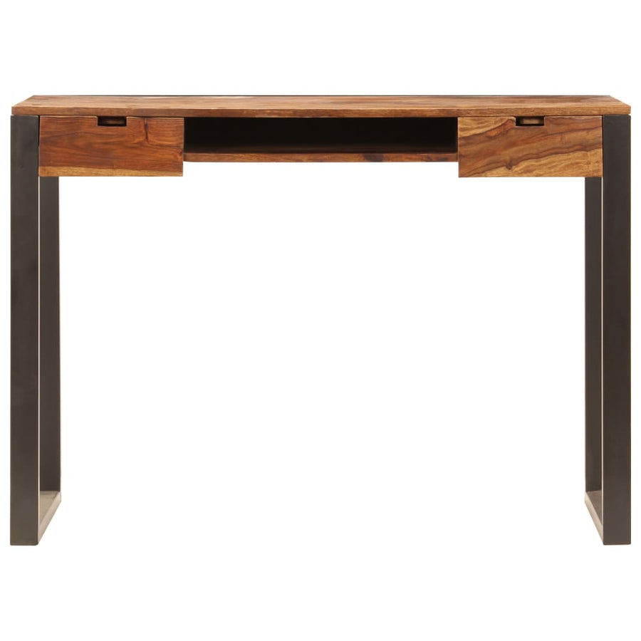Bureau 110X55X78 Cm Massief Acaciahout En Staal