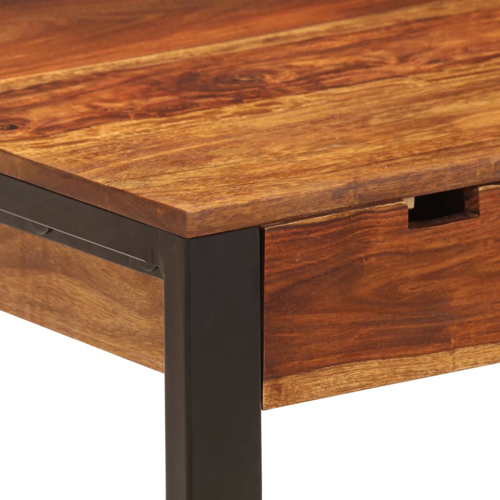 Bureau 110X55X78 Cm Massief Acaciahout En Staal