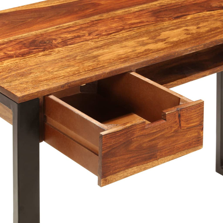 Bureau 110X55X78 Cm Massief Acaciahout En Staal