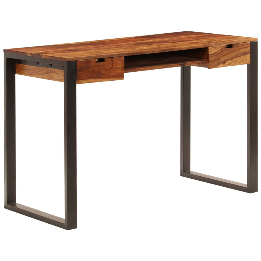 Bureau 110X55X78 Cm Massief Acaciahout En Staal