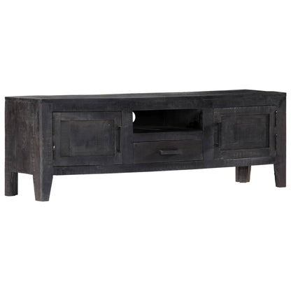 Tv-Meubel 118X30X40 Cm Massief Mangohout Zwart