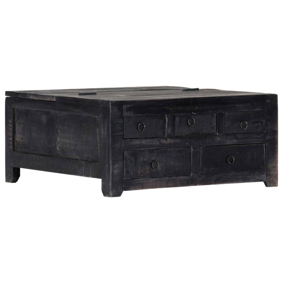 Salontafel 65X65X30 Cm Massief Mangohout Zwart