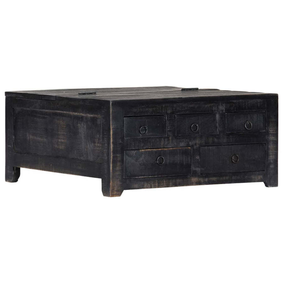 Salontafel 65X65X30 Cm Massief Mangohout Zwart