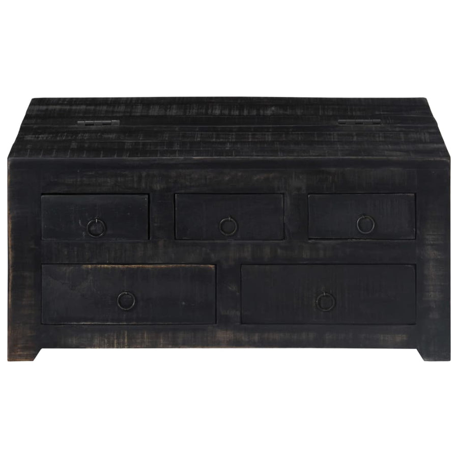 Salontafel 65X65X30 Cm Massief Mangohout Zwart