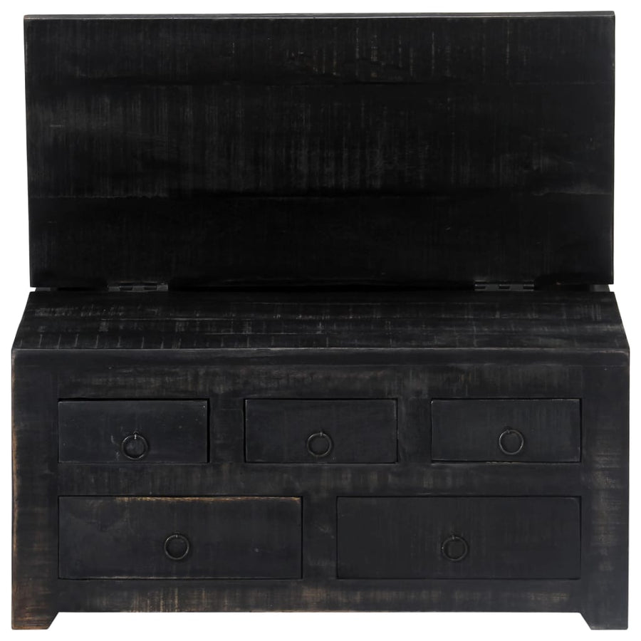 Salontafel 65X65X30 Cm Massief Mangohout Zwart