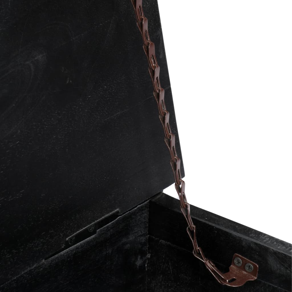 Salontafel 65X65X30 Cm Massief Mangohout Zwart