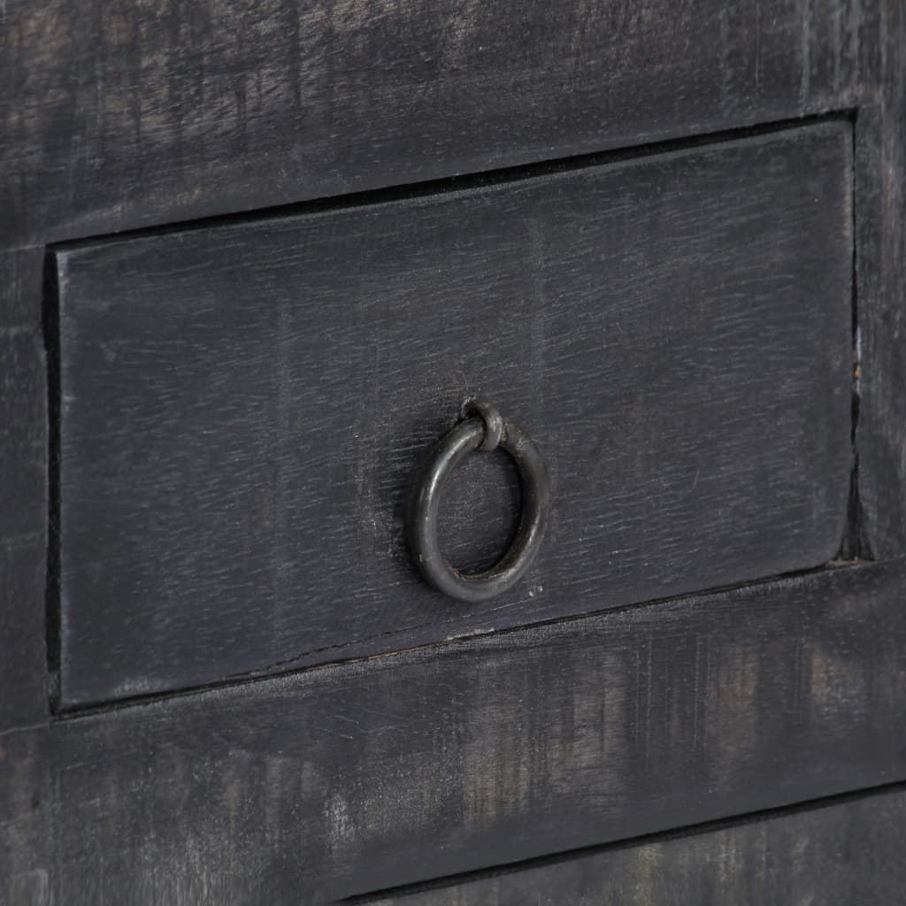 Salontafel 65X65X30 Cm Massief Mangohout Zwart