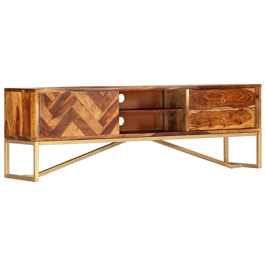 Tv-Meubel 140X30X45 Cm Massief Acaciahout