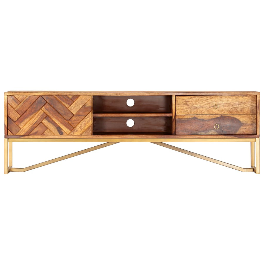Tv-Meubel 140X30X45 Cm Massief Acaciahout