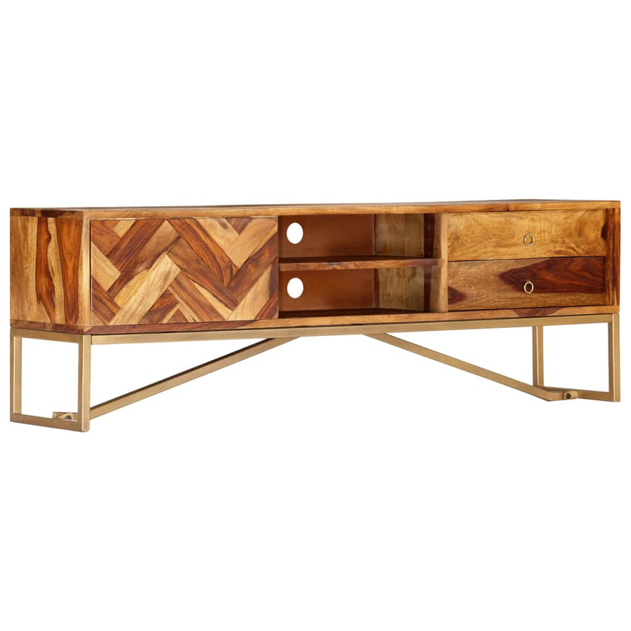 Tv-Meubel 140X30X45 Cm Massief Acaciahout