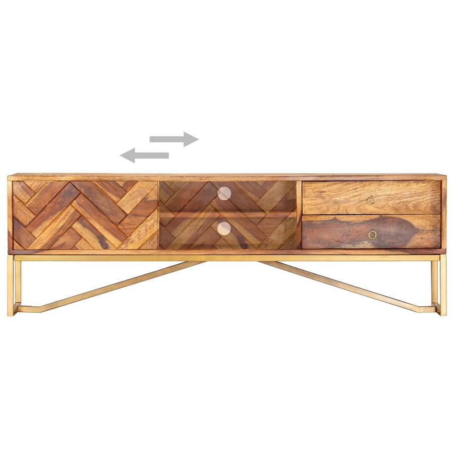 Tv-Meubel 140X30X45 Cm Massief Acaciahout
