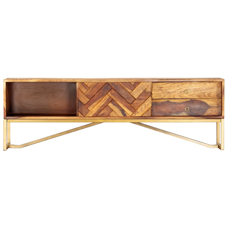 Tv-Meubel 140X30X45 Cm Massief Acaciahout