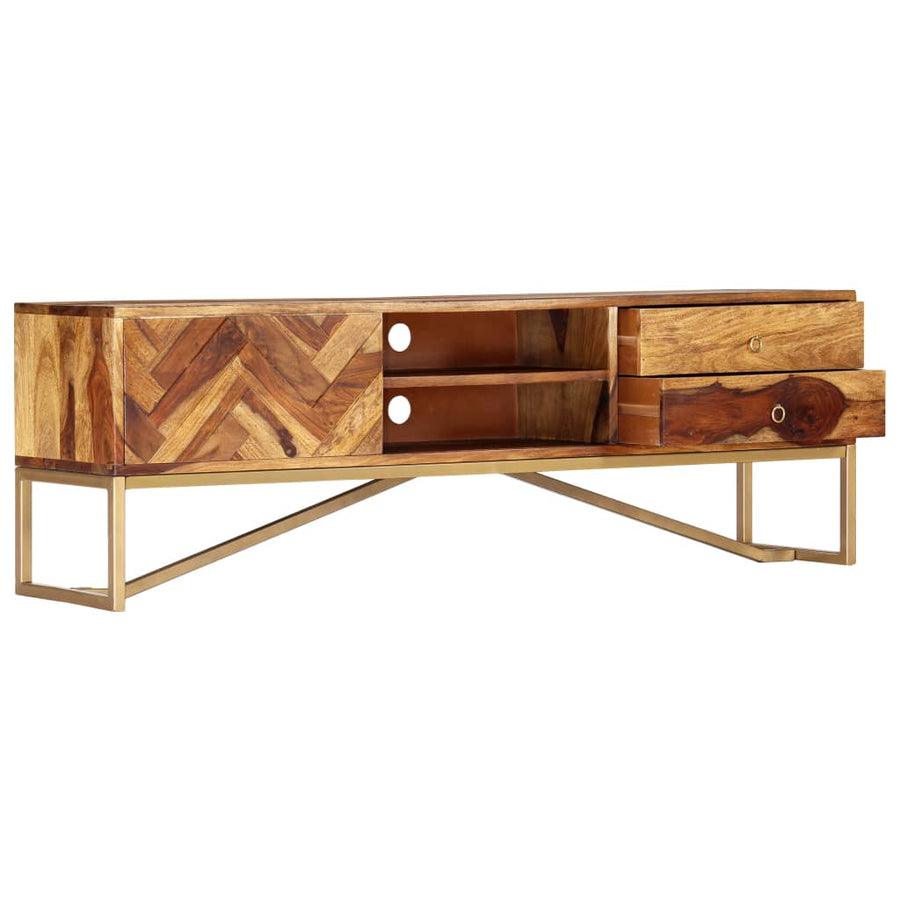 Tv-Meubel 140X30X45 Cm Massief Acaciahout