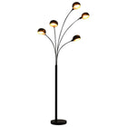 Staande lamp 5xE14 200 cm zwart goud