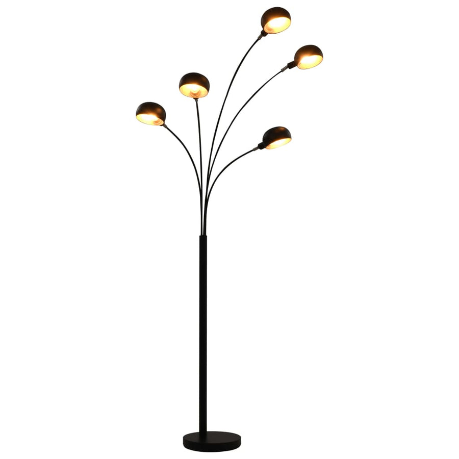Lamp Staand 5Xe4 200 Cm Zwart en goud