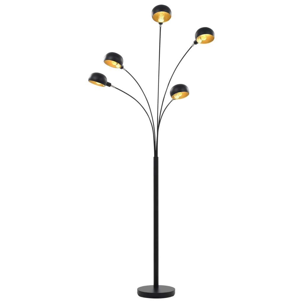 Lamp Staand 5Xe4 200 Cm Zwart en goud