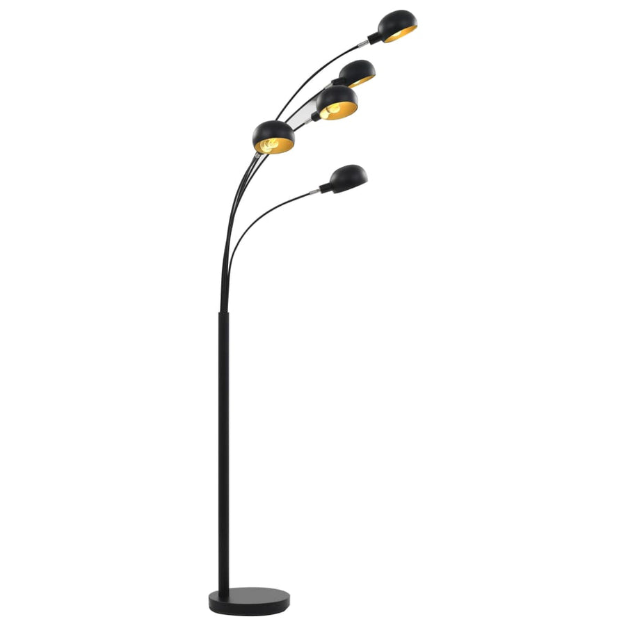 Lamp Staand 5Xe4 200 Cm Zwart en goud
