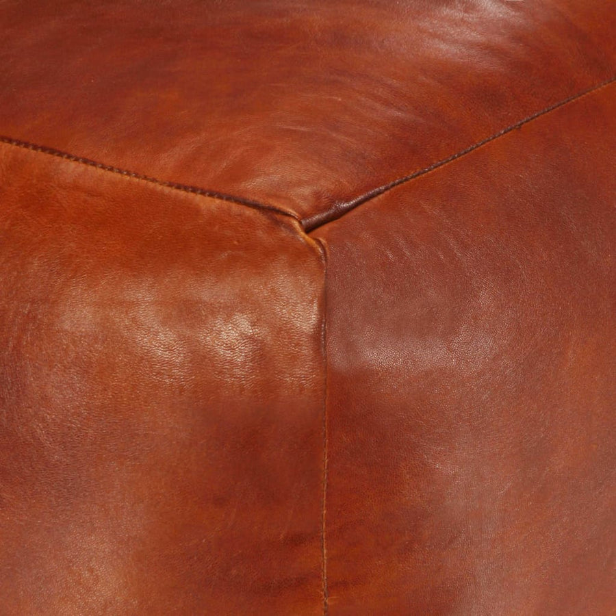 Poef 40X40X40 Cm Echt Geitenleer Tan
