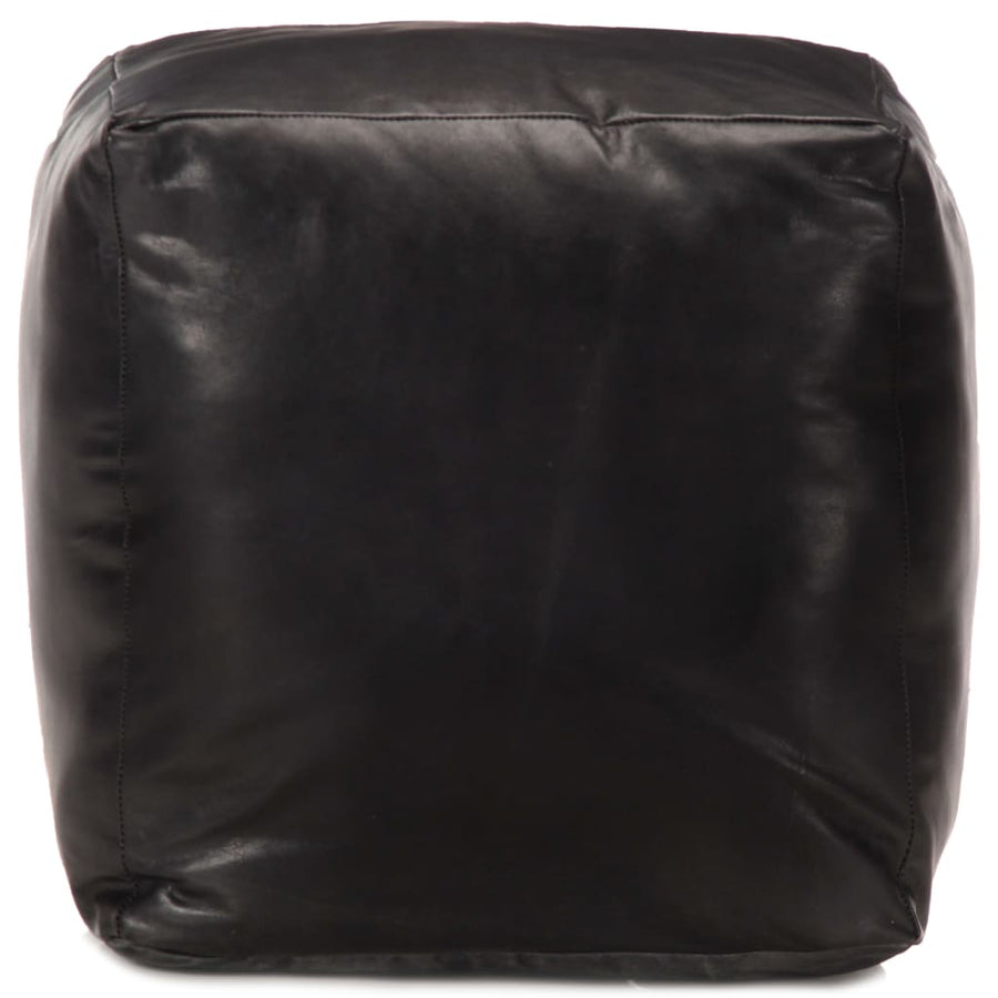 Poef 40X40X40 Cm Echt Geitenleer Zwart
