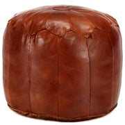 Poef 40x35 cm geitenleer tan