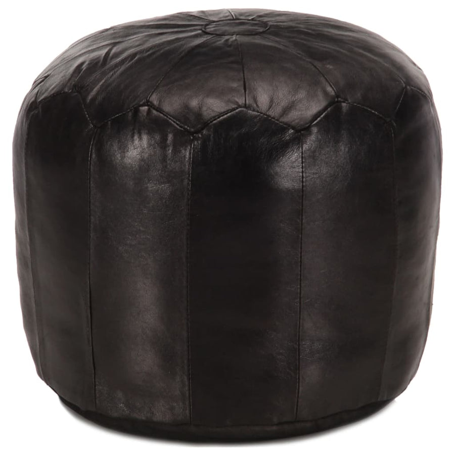 Poef 40X35 Cm Echt Geitenleer Zwart