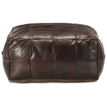 Poef 60X60X30 Cm Echt Geitenleer Donkerbruin