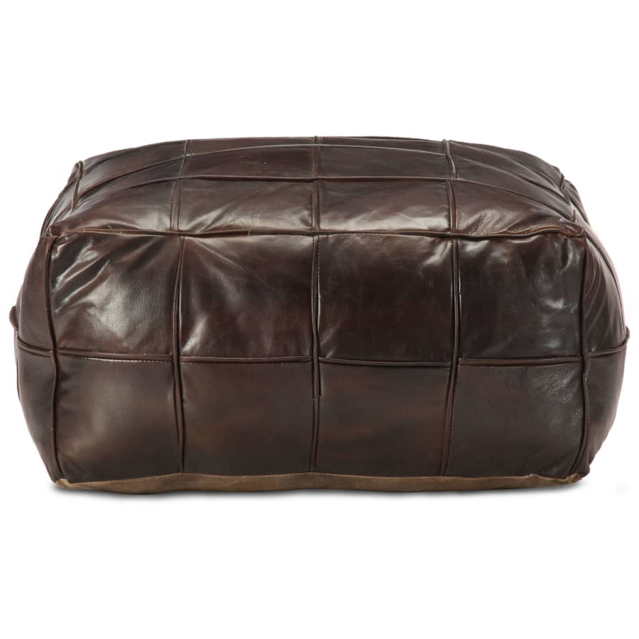 Poef 60X60X30 Cm Echt Geitenleer Donkerbruin