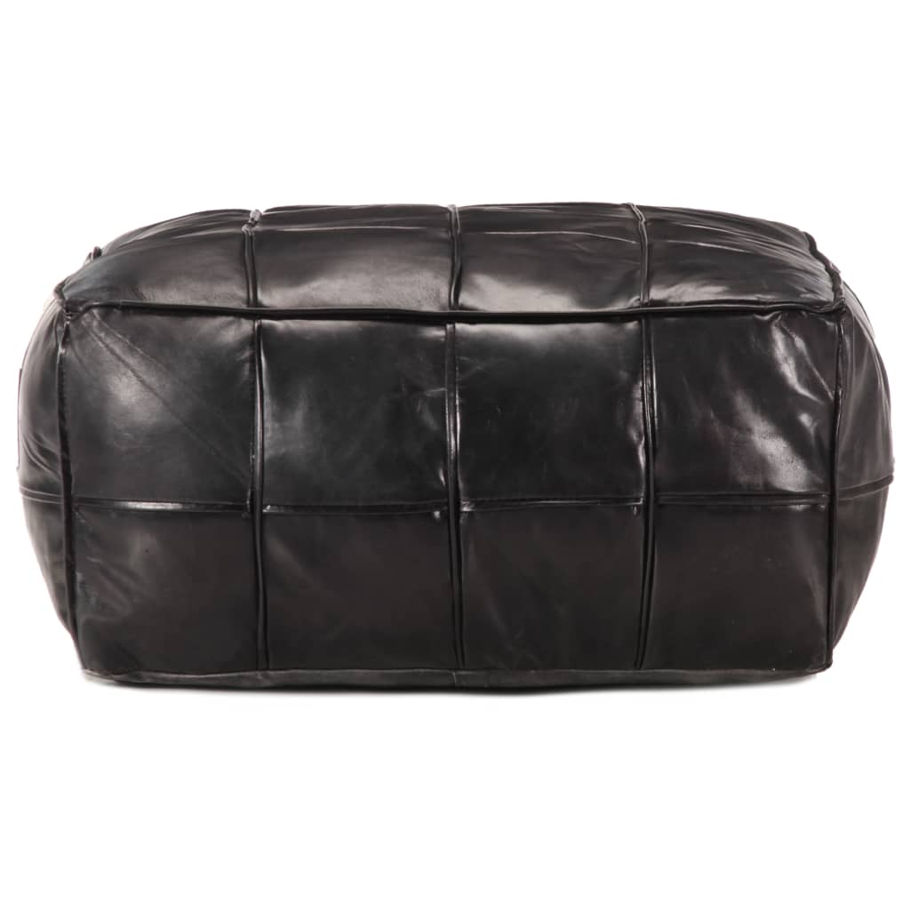 Poef 60X60X30 Cm Echt Geitenleer Zwart