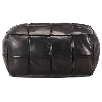 Poef 60X60X30 Cm Echt Geitenleer Zwart