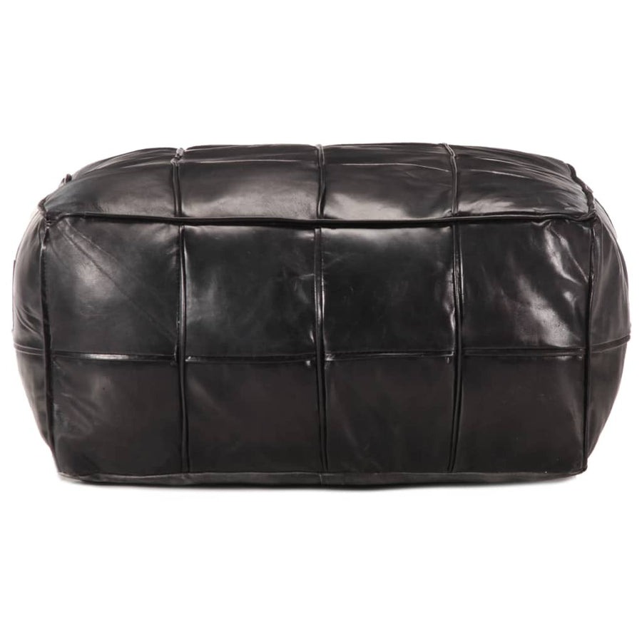 Poef 60X60X30 Cm Echt Geitenleer Zwart